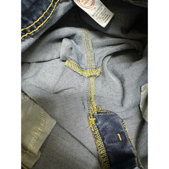 Wonder Nation Girls Shorts Sz 10 Denim Longer Length Dark Blue Jean Adjustable - Picture 6 of 7